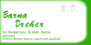barna dreher business card